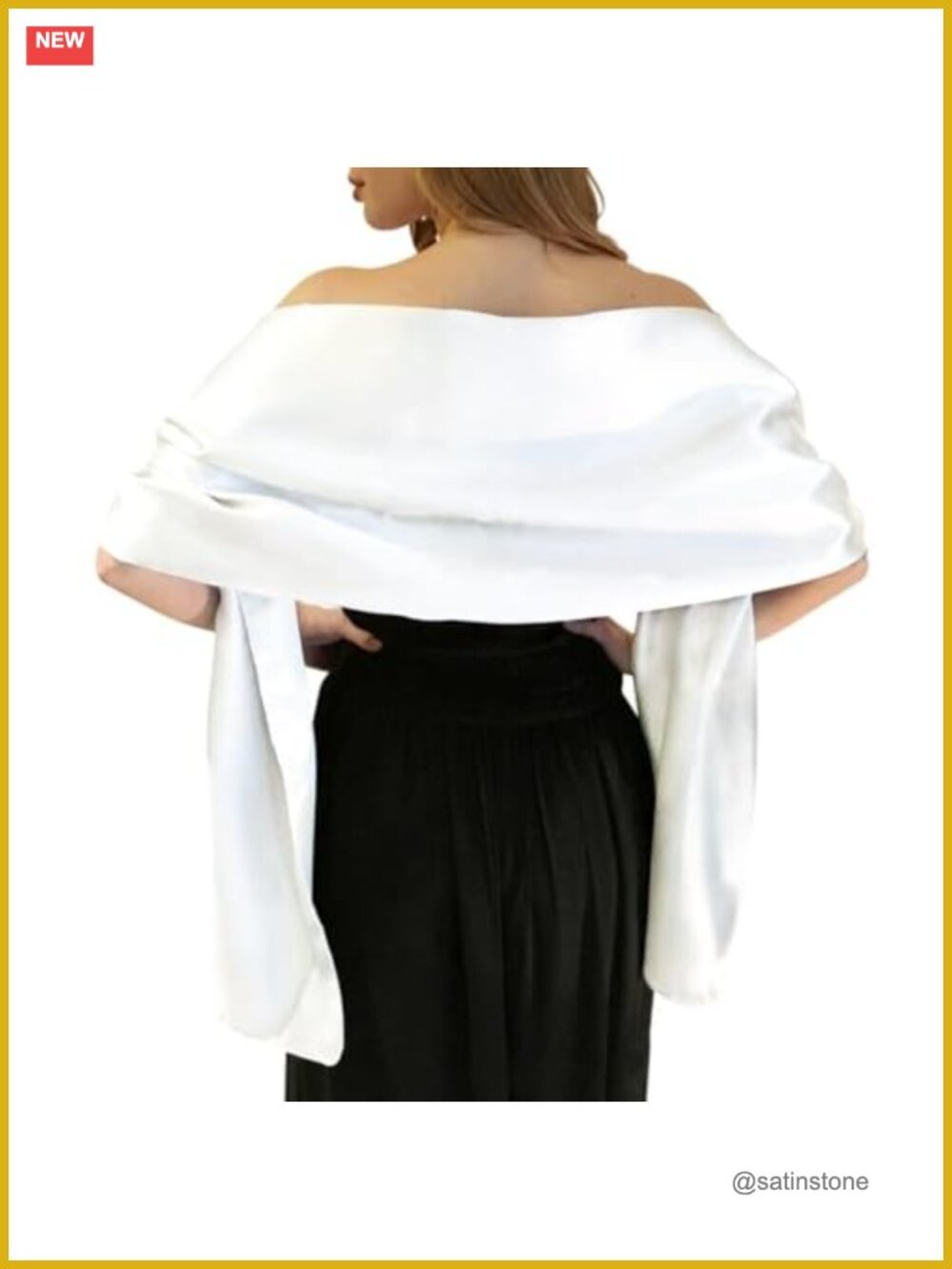 Satin Shawl Wrap for Wedding Evening Bridal Formal Soft Silky Satin 90x26